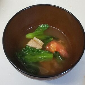 豚肉と小松菜とトマトのスープ♪